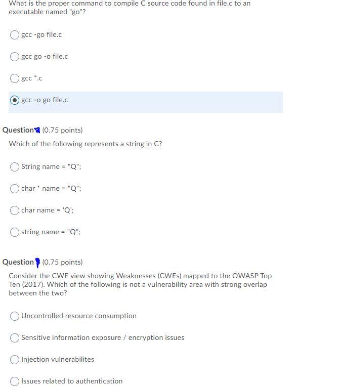 Solved What is the proper command to compile C source code | Chegg.com
