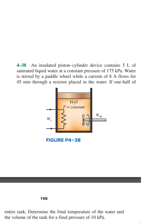 Solved 438 An insulated pistoncylinder device contains 5 L