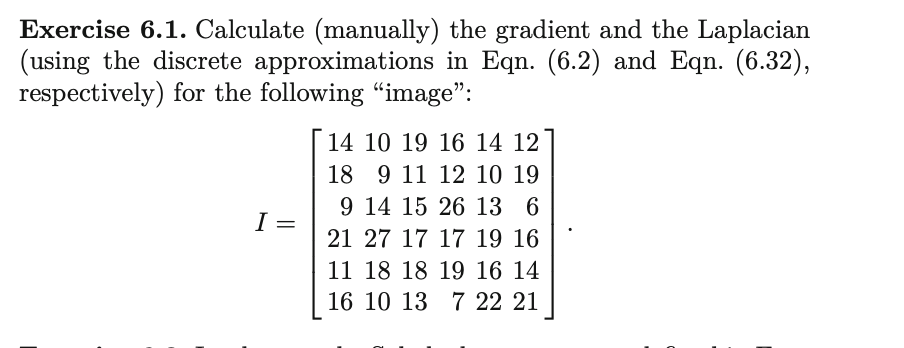 Exercise 6.1. Calculate (manually) the gradient and | Chegg.com