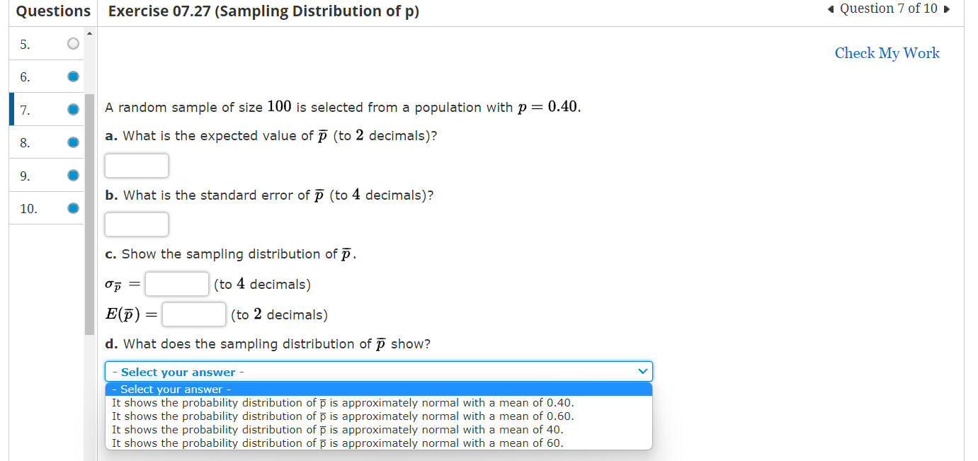 Solved A random sample of size 100 is selected from a | Chegg.com