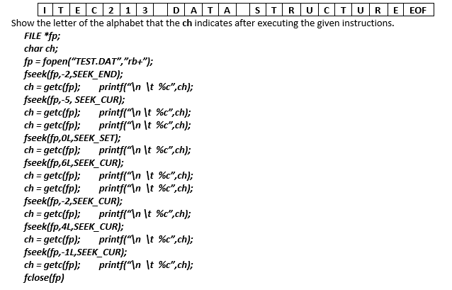 Solved Q2 ) File TEST.DAT contains only the FOLLOWING | Chegg.com