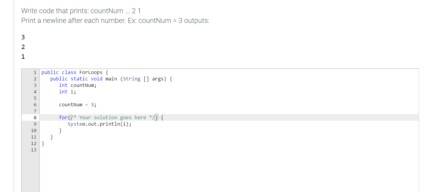 Solved Write code that prints: countNum ... 21 Print a | Chegg.com