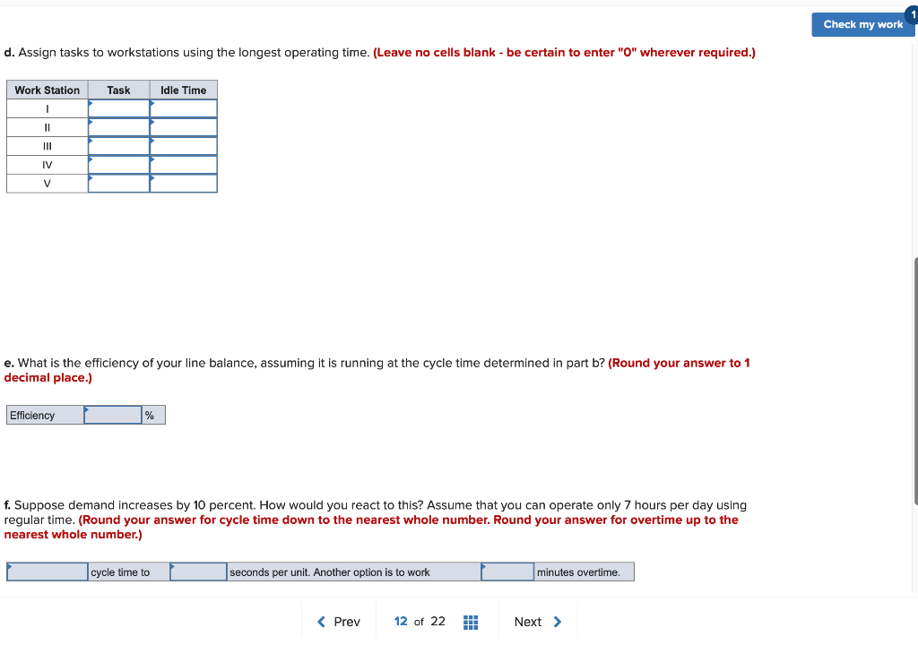 Solved Check my work An assembly line is to be designed to | Chegg.com