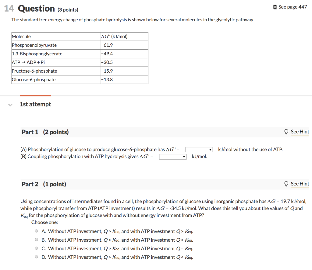 Solved 14 Question (3 points) e See page 447 The standard | Chegg.com
