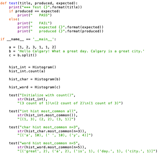 Solved In Histogram.py you find the skeleton code. | Chegg.com