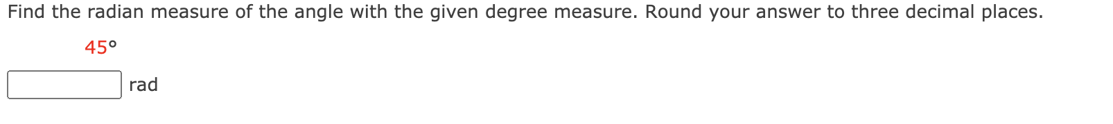 Solved Find the radian measure of the angle with the given | Chegg.com