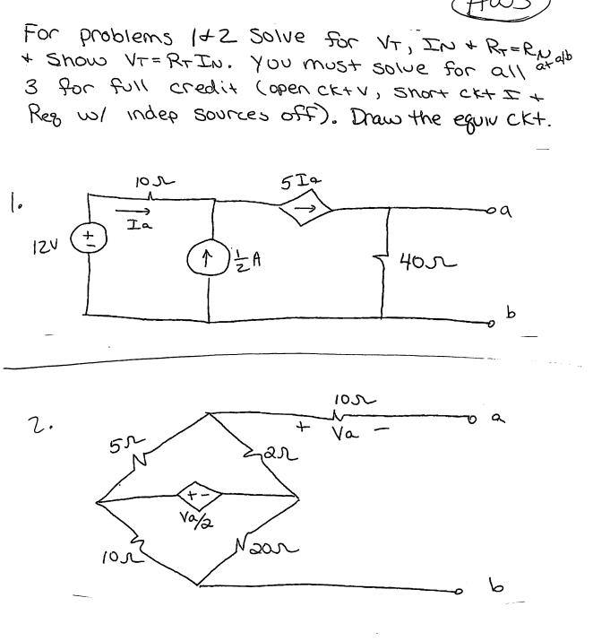 Solved Just solve for question 2 ﻿with nodal analysis. | Chegg.com