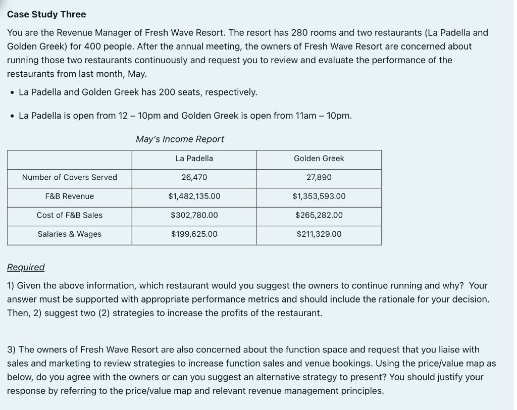 case study revenue manager