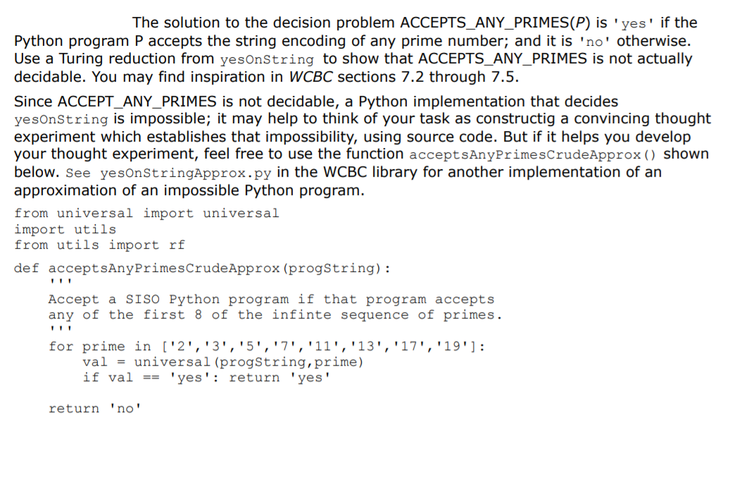 Solved The solution to the decision problem | Chegg.com