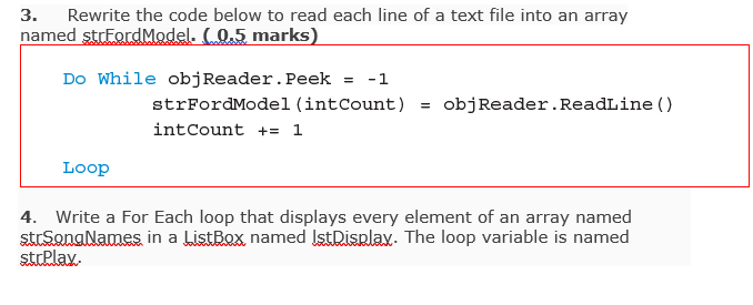 Solved 3. Rewrite the code below to read each line of a text | Chegg.com