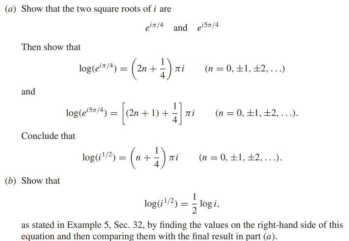 solved-a-show-that-the-two-square-roots-of-i-are-ei-4-and-chegg