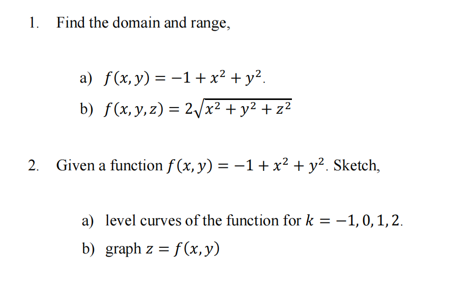 find the domain and range of fx x 1 x 2