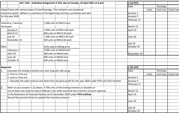 Solved ACC 1101 - Individual Assignment 2 (5%, due on | Chegg.com
