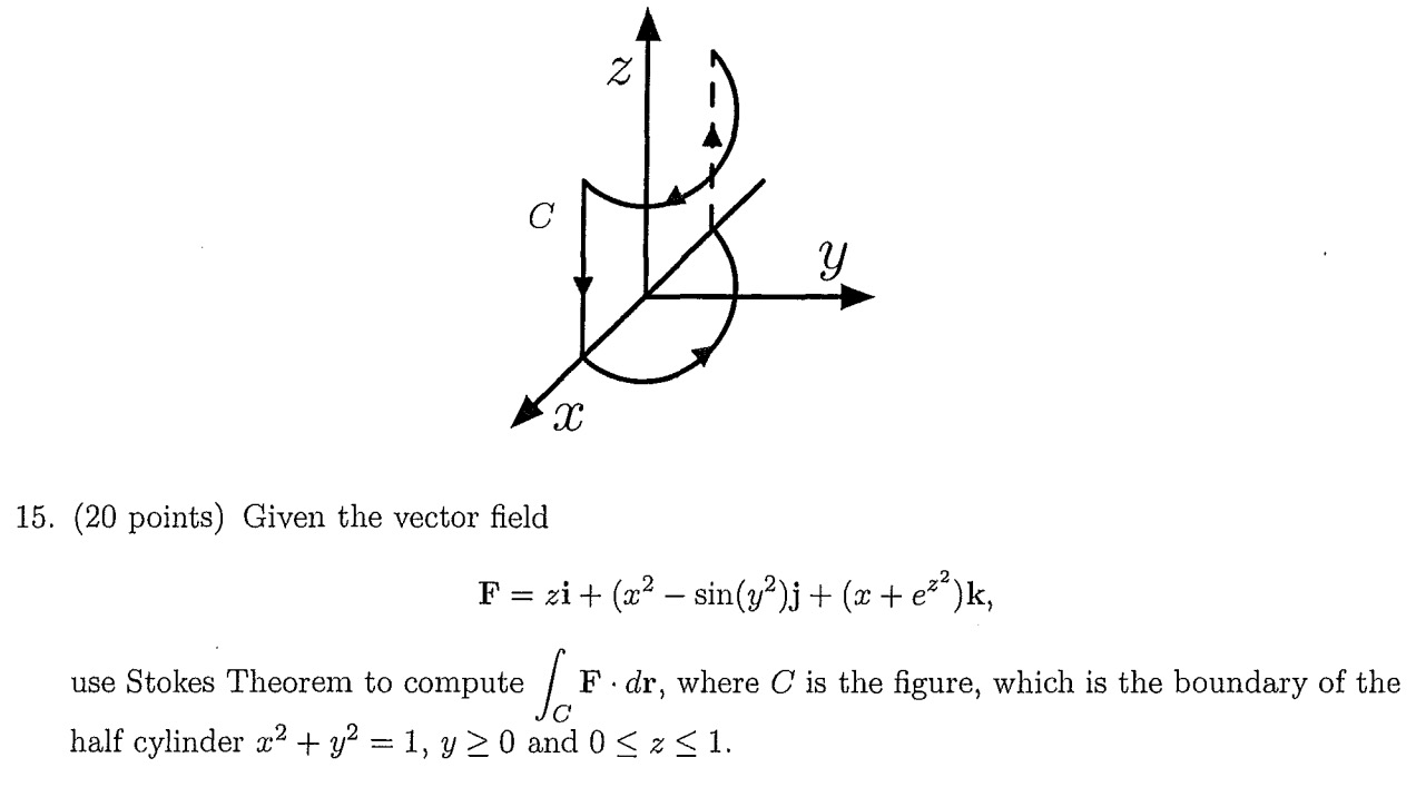 Solved 15. (20 points) Given the vector field | Chegg.com