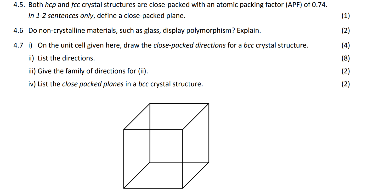 Solved 4.5. Both hcp and fcc crystal structures are | Chegg.com