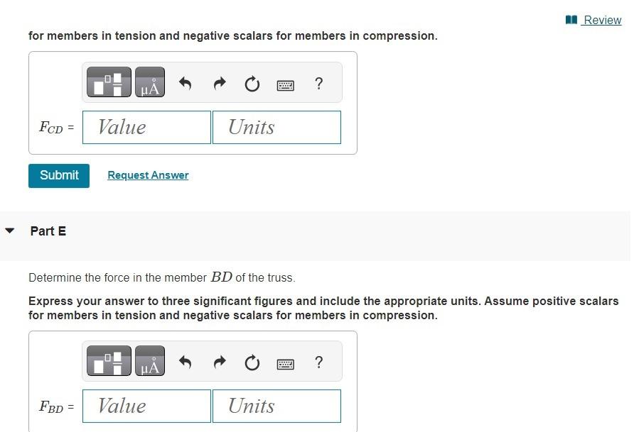 Solved Determine the force in each member of the truss shown | Chegg.com