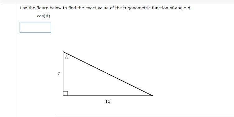 Solved Use the figure below to find the exact value of the | Chegg.com