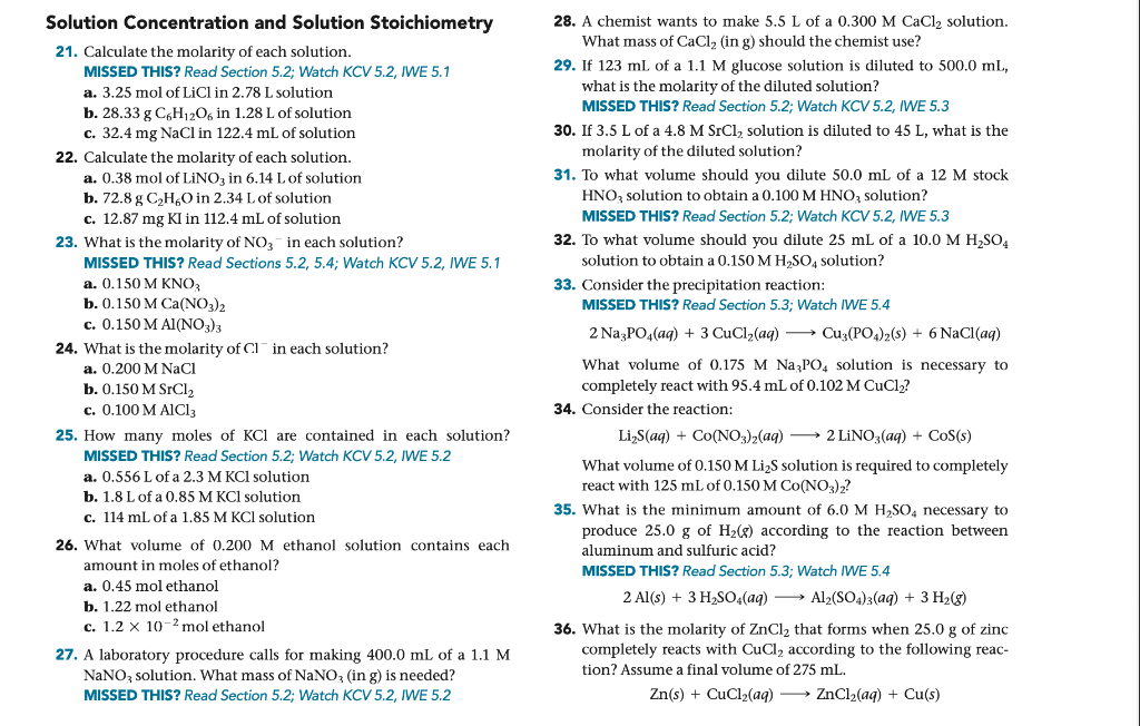 Solved Chapter 5 [Introduction to Solutions & Aqueous | Chegg.com