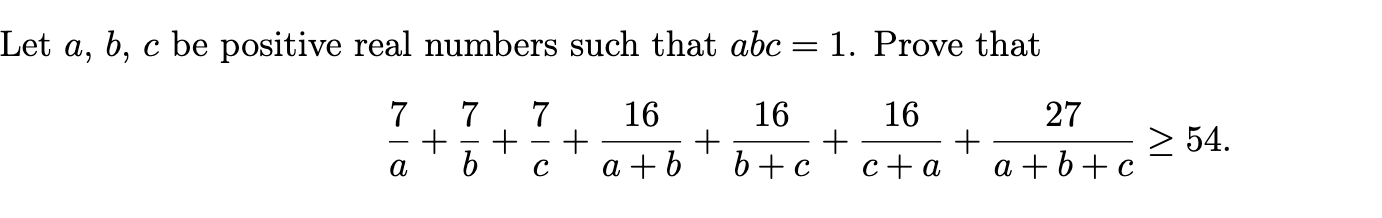 Solved Let A,b,c Be Positive Real Numbers Such That Abc=1. | Chegg.com