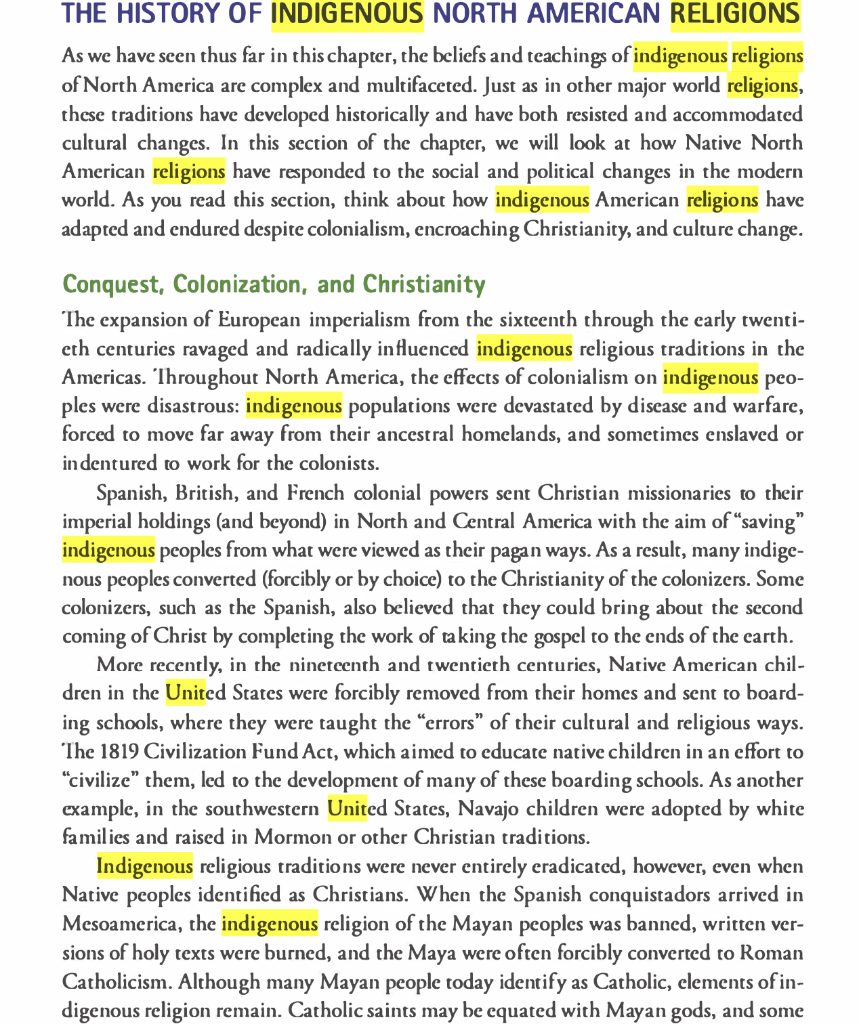 Solved How do Indigenous Religions unify members of the