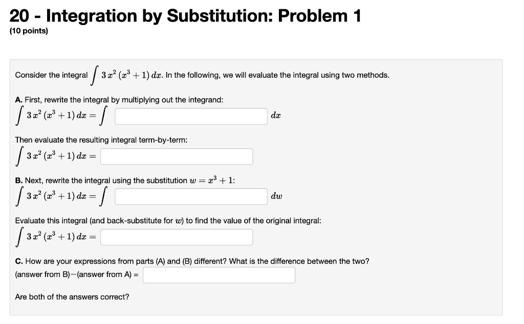 6 7 integration by substitution homework answers