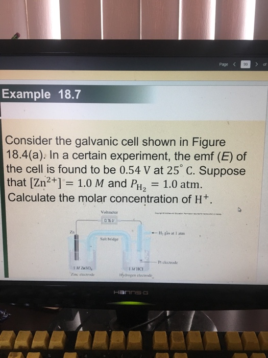 Solved Page of Example 18.7 Consider the galvanic cell shown | Chegg.com