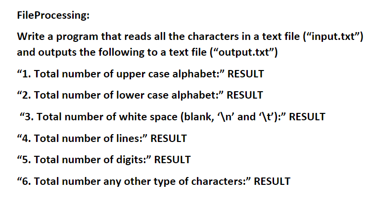 Solved File Processing: Write a program that reads all the | Chegg.com