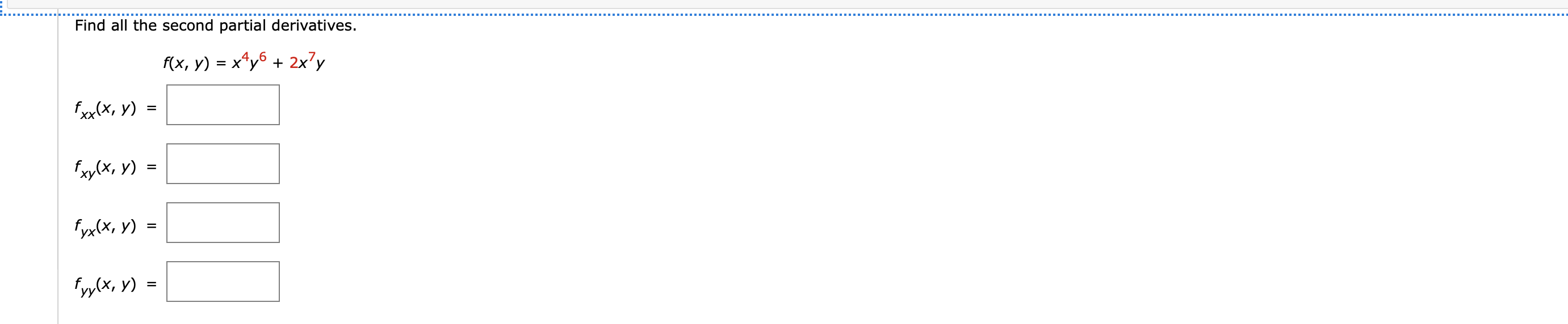 Solved Find All The Second Partial Derivatives F X Y