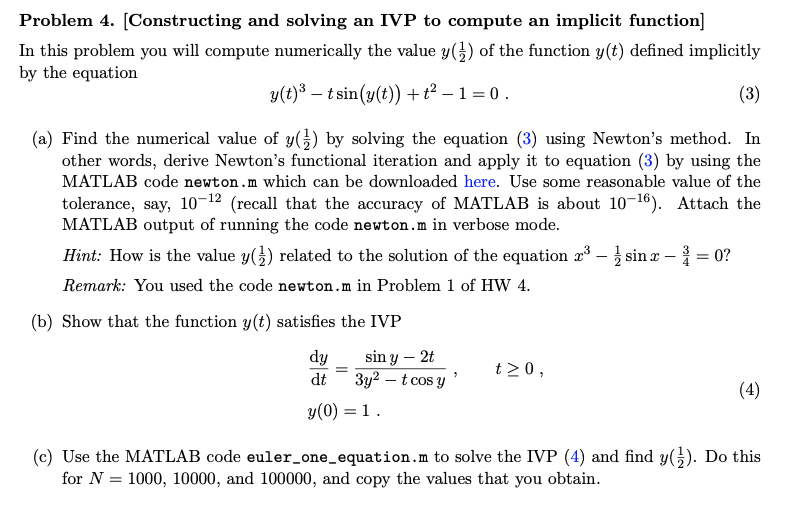 Euler Matlab Code: function [wi, ti] = | Chegg.com