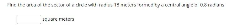 find the area of a circle with a radius of 18 meters