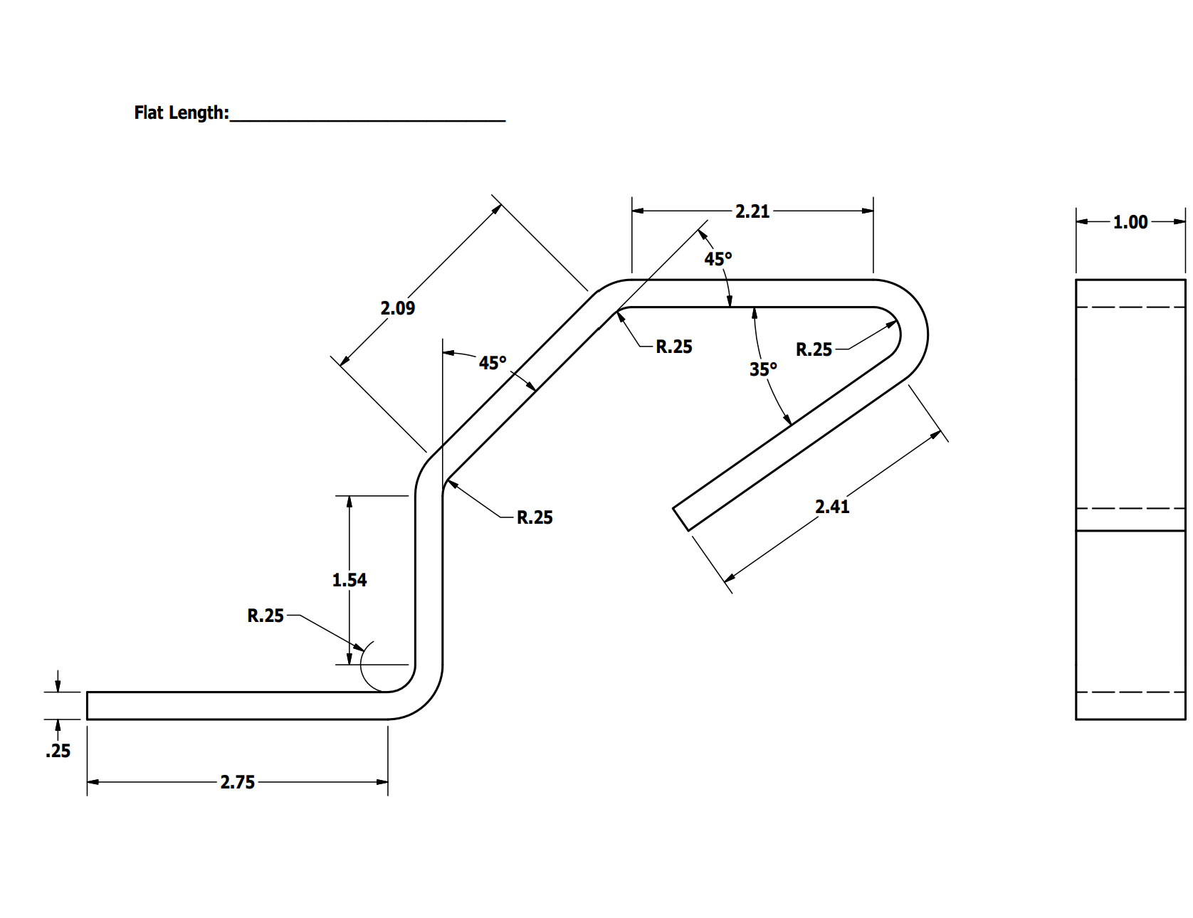 Solved Calculate the flat length of the below part using