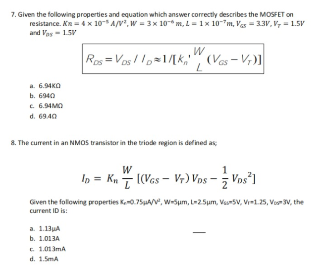 Solved 7. Given the following properties and equation which