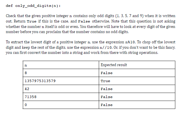 Solved Def only odd digits n N Check That The Given Chegg