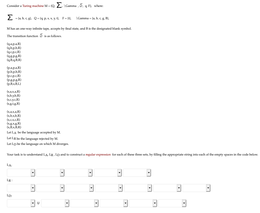 Consider A Turing Machine M Gamma 5 9 F Wh Chegg Com