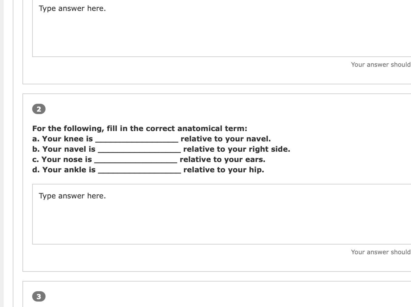 Solved Type Answer Here. Your Answer Should For The | Chegg.com