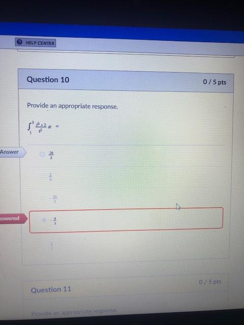 Solved ? HELP CENTER Question 10 0/5 pts Provide an | Chegg.com