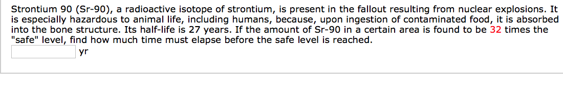 Solved Strontium 90 Sr 90 A Radioactive Isotope Of 5008