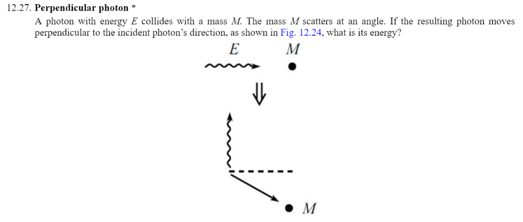 Solved A photon with energy E collides with a mass M. The | Chegg.com