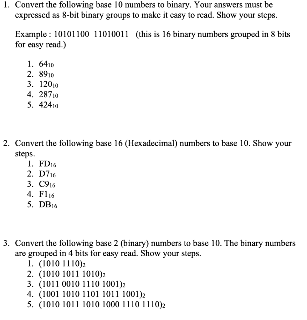 solved-1-convert-the-following-base-10-numbers-to-binary-chegg