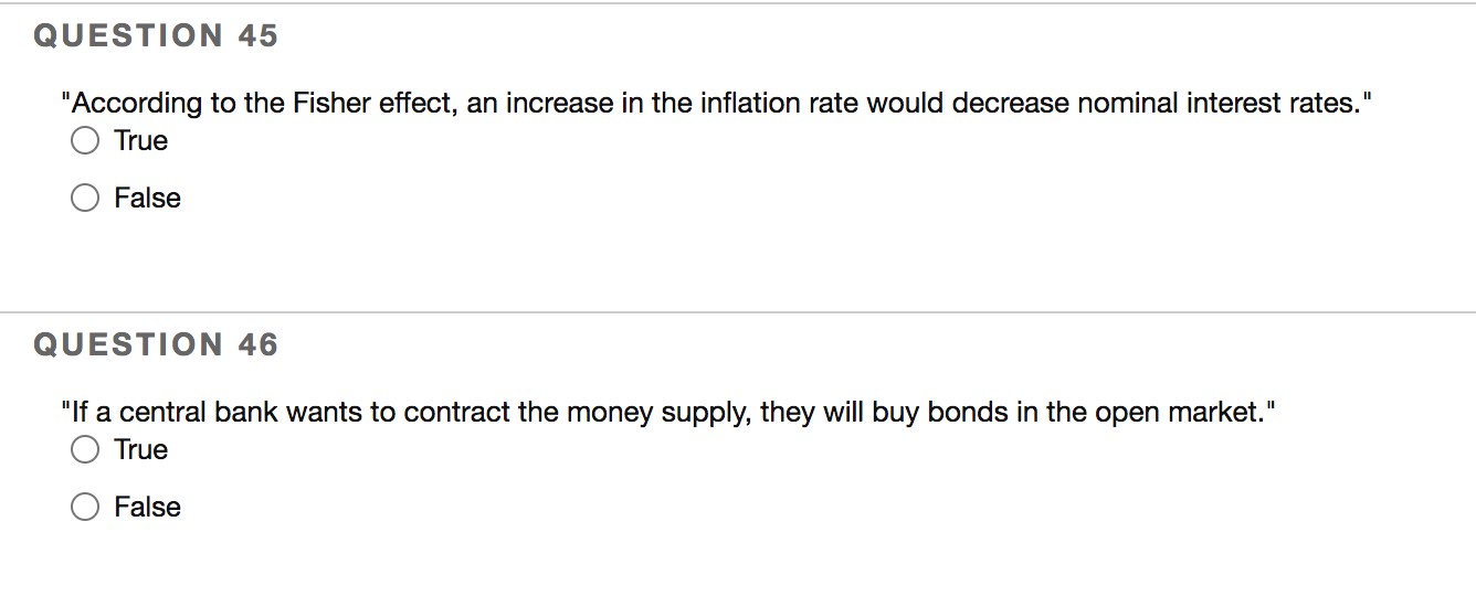 Solved QUESTION 41 "Using the quantity theory of money, if | Chegg.com