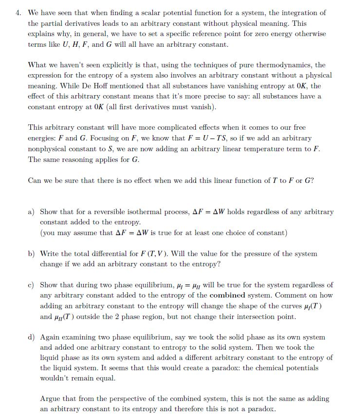 4 We Have Seen That When Finding A Scalar Potential Chegg Com