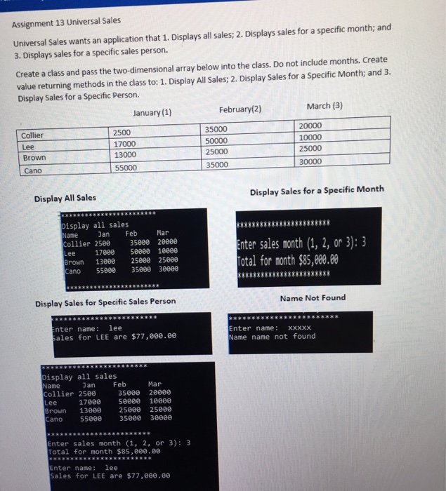 Solved Create a class and pass the two-dimensional array | Chegg.com