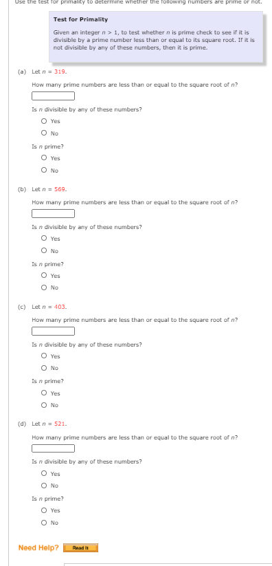 Solved Use the test for primality to determine whether the | Chegg.com