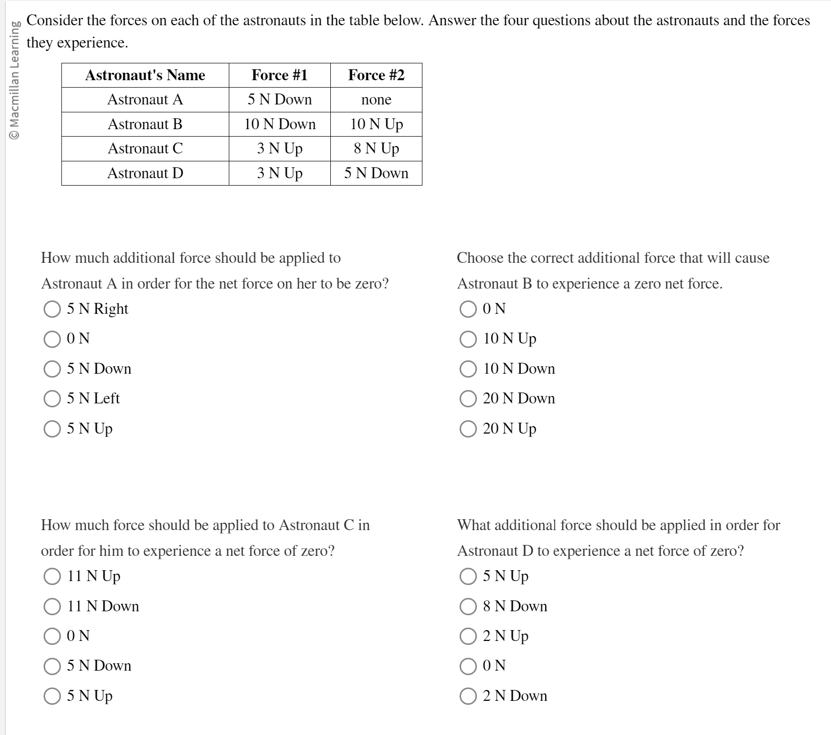 Solved Consider the forces on each of the astronauts in the | Chegg.com