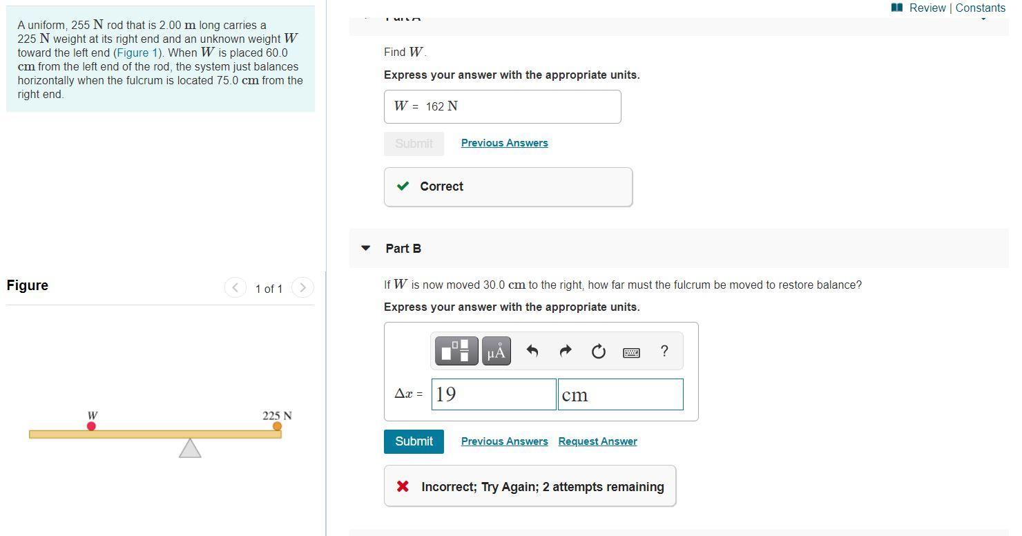 Solved Every answer on chegg for partB has been wrong. | Chegg.com