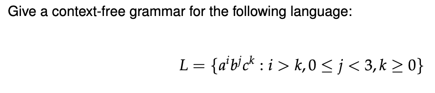 Solved Give a context-free grammar for the following | Chegg.com