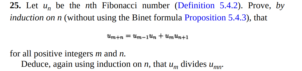 Solved 25. Let un be the nth Fibonacci number (Definition | Chegg.com