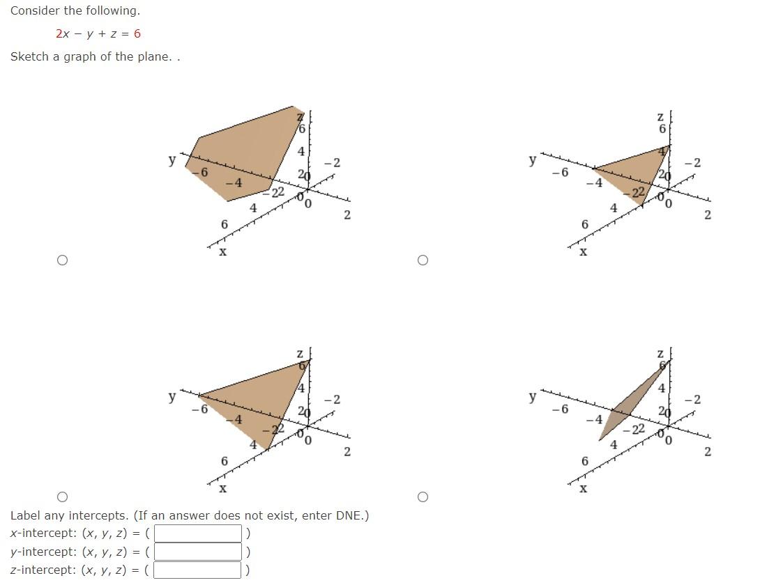 solved-consider-the-following-2x-y-z-6-sketch-a-graph-of-chegg