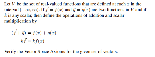 Solved Let V be the set of real-valued functions that are | Chegg.com