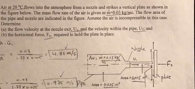 Solved Air at 20 degree C flows into the atmosphere from a | Chegg.com